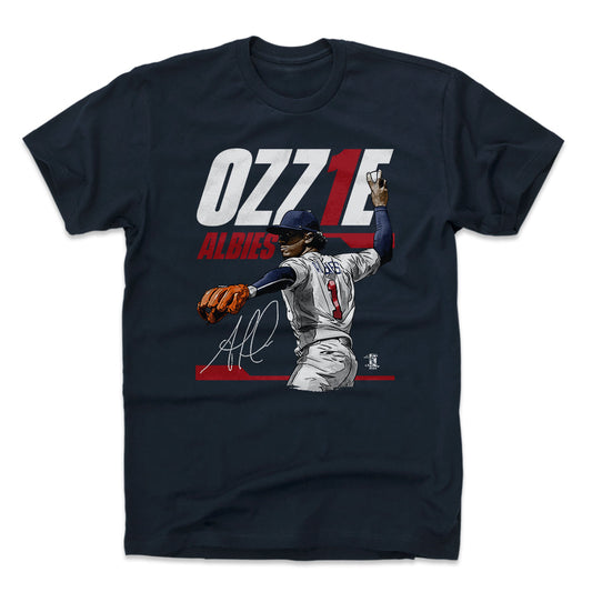 Ozzie Albies Tech R WHT Mens T Shirt 500 Level Officially Licensed Fan Gear