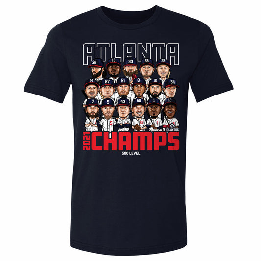 Atlanta Baseball 2021 Champions WHT Mens T Shirt 500 Level Officially Licensed Fan Gear
