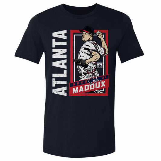 Greg Maddux Atlanta Sports Card WHT Mens T Shirt 500 Level Officially Licensed Fan Gear