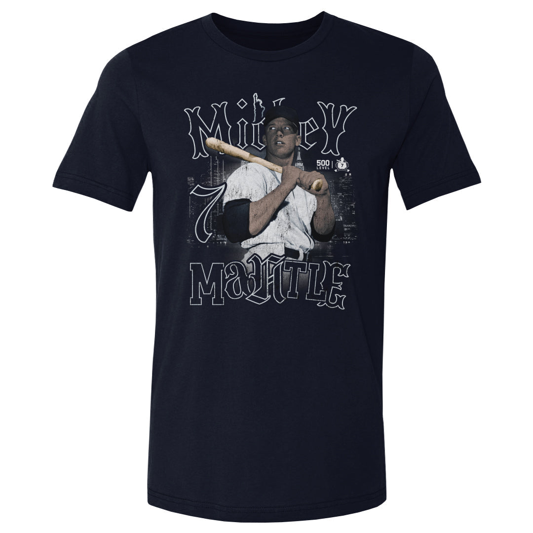 Mickey Mantle New York Y Skyline WHT