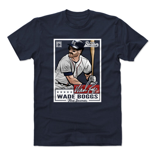 Wade Boggs Throwback Card WHT Mens T Shirt 500 Level Officially Licensed Fan Gear