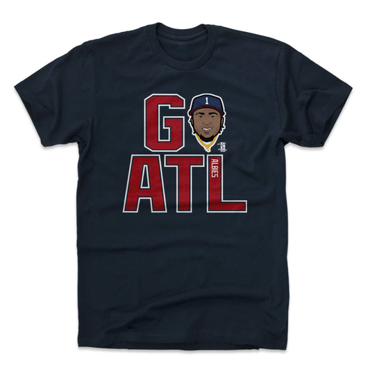 Ozzie Albies GO ATL R WHT Mens T Shirt 500 Level Officially Licensed Fan Gear