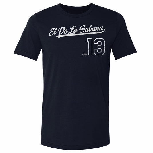 Ronald Acuna Jr. El De La Sabana 2019 Players Weekend Script WHT Mens T Shirt 500 Level Officially Licensed Fan Gear