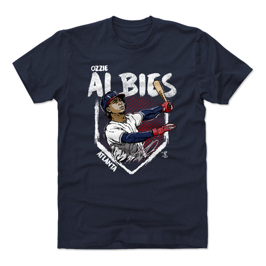 Ozzie Albies Base WHT Mens T Shirt 500 Level Officially Licensed Fan Gear