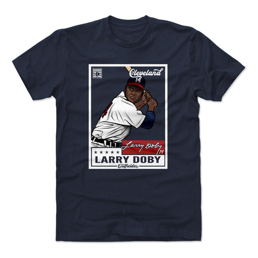 Larry Doby Throwback Card WHT Mens T Shirt 500 Level Officially Licensed Fan Gear