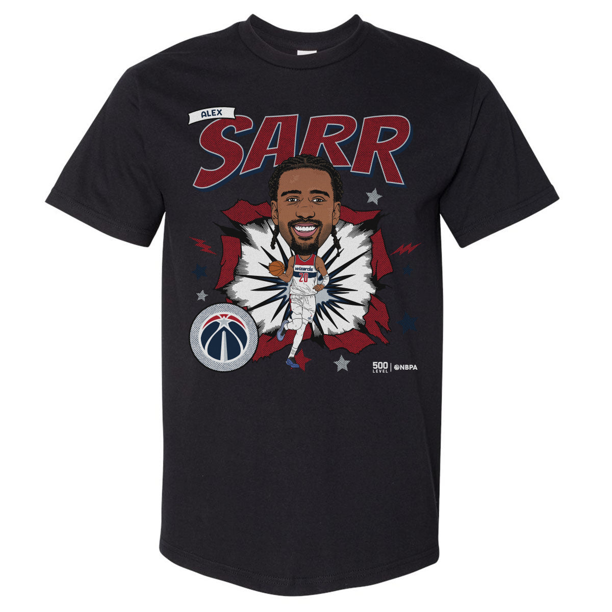 Alex Sarr Washington Wizards Caricature WHT