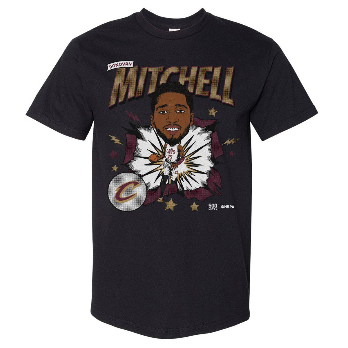 Donovan Mitchell Cleveland Cavaliers Caricature WHT