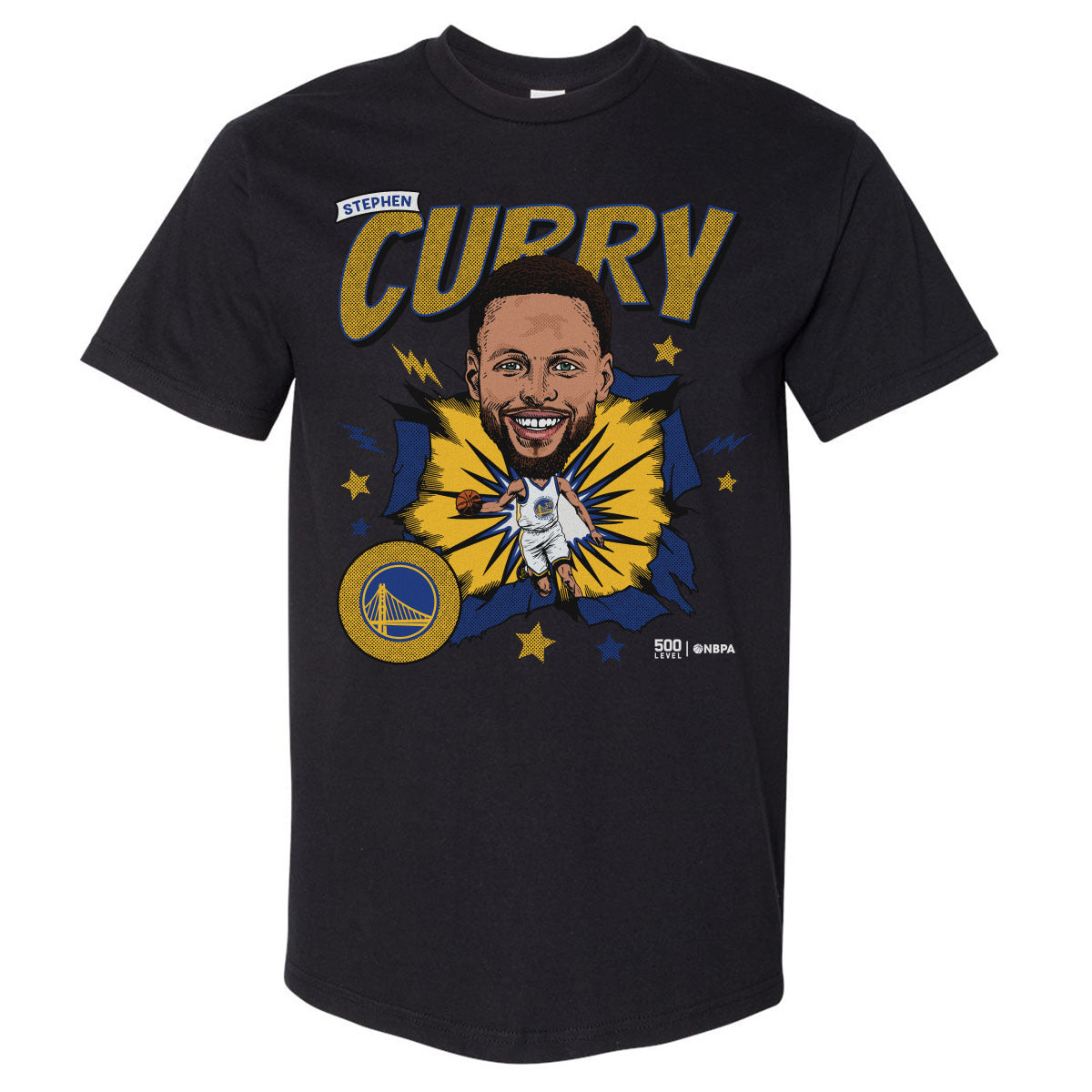 Steph Curry Golden State Warriors Caricature WHT