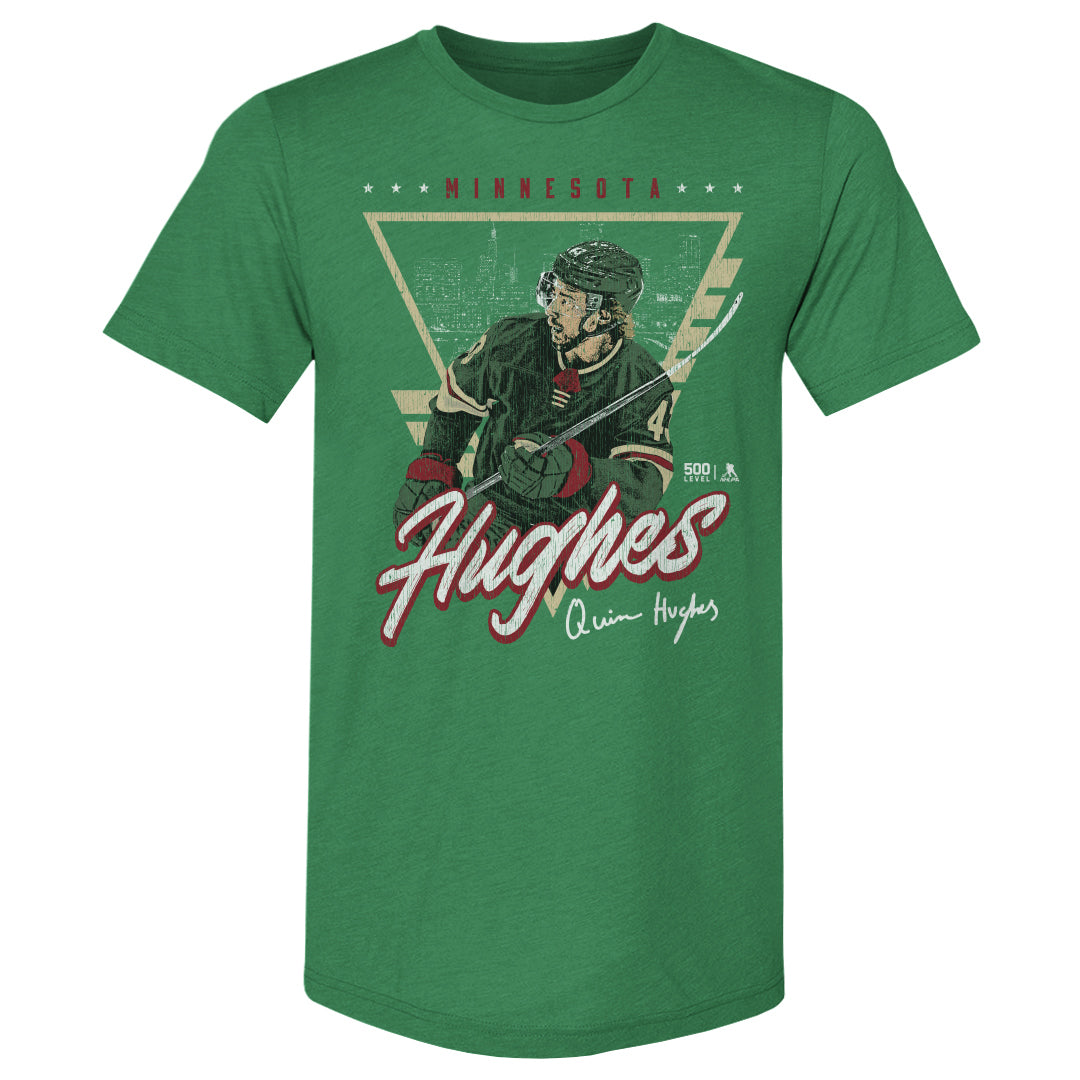 Quinn Hughes Minnesota Triangle Retro WHT