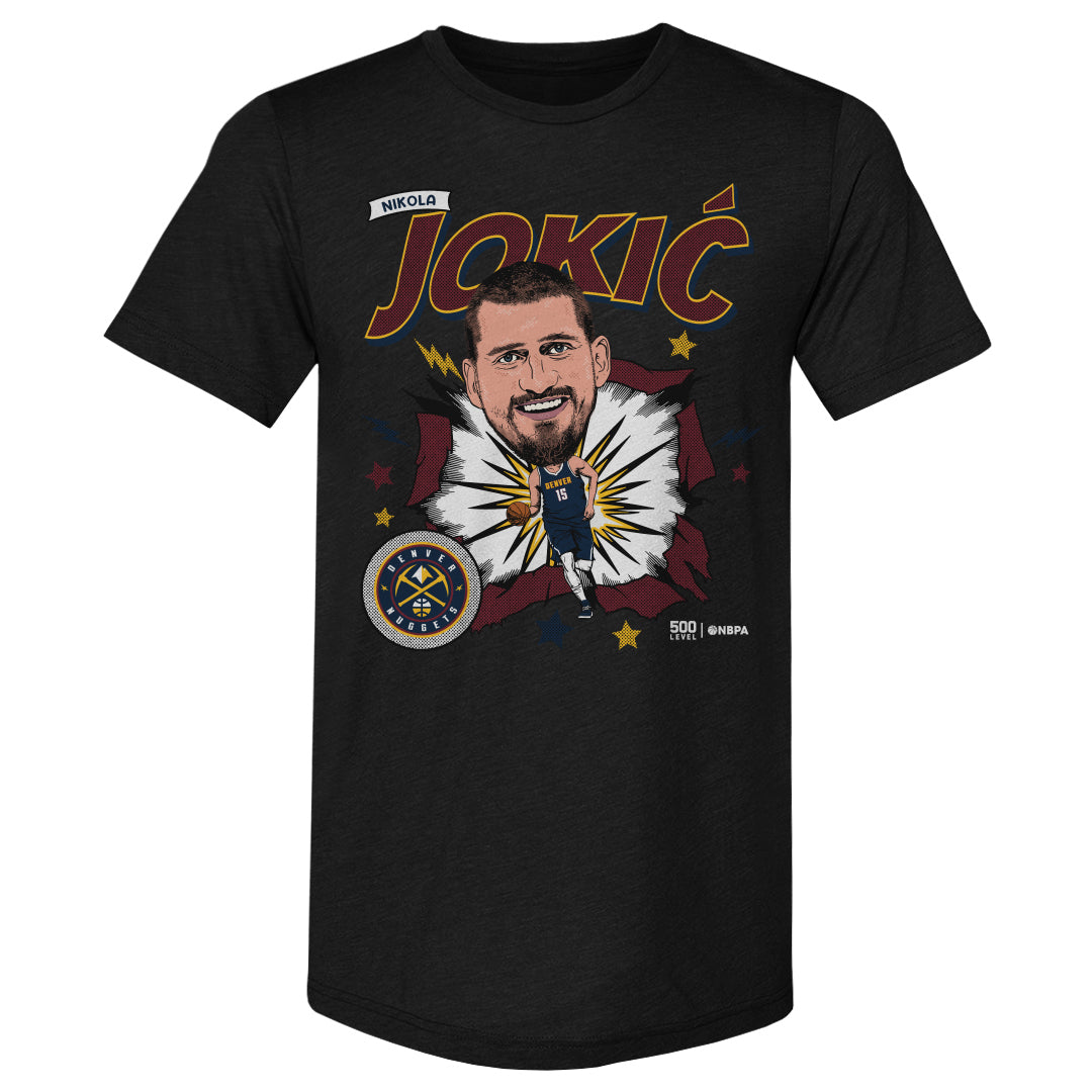 Nikola Jokic Denver Nuggets Caricature Retro WHT