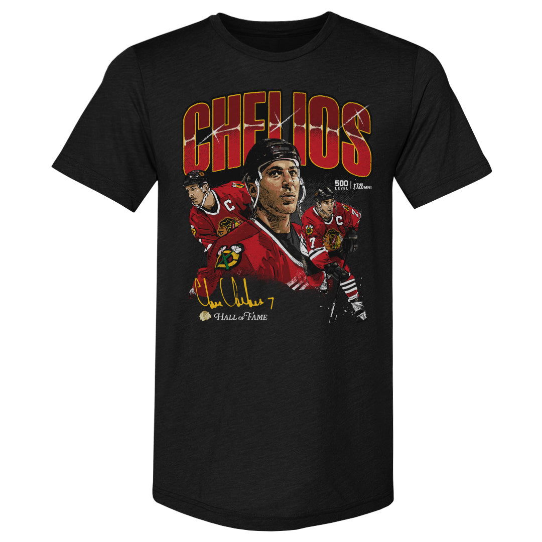 Chris Chelios Chicago Blackhawks Collage WHT
