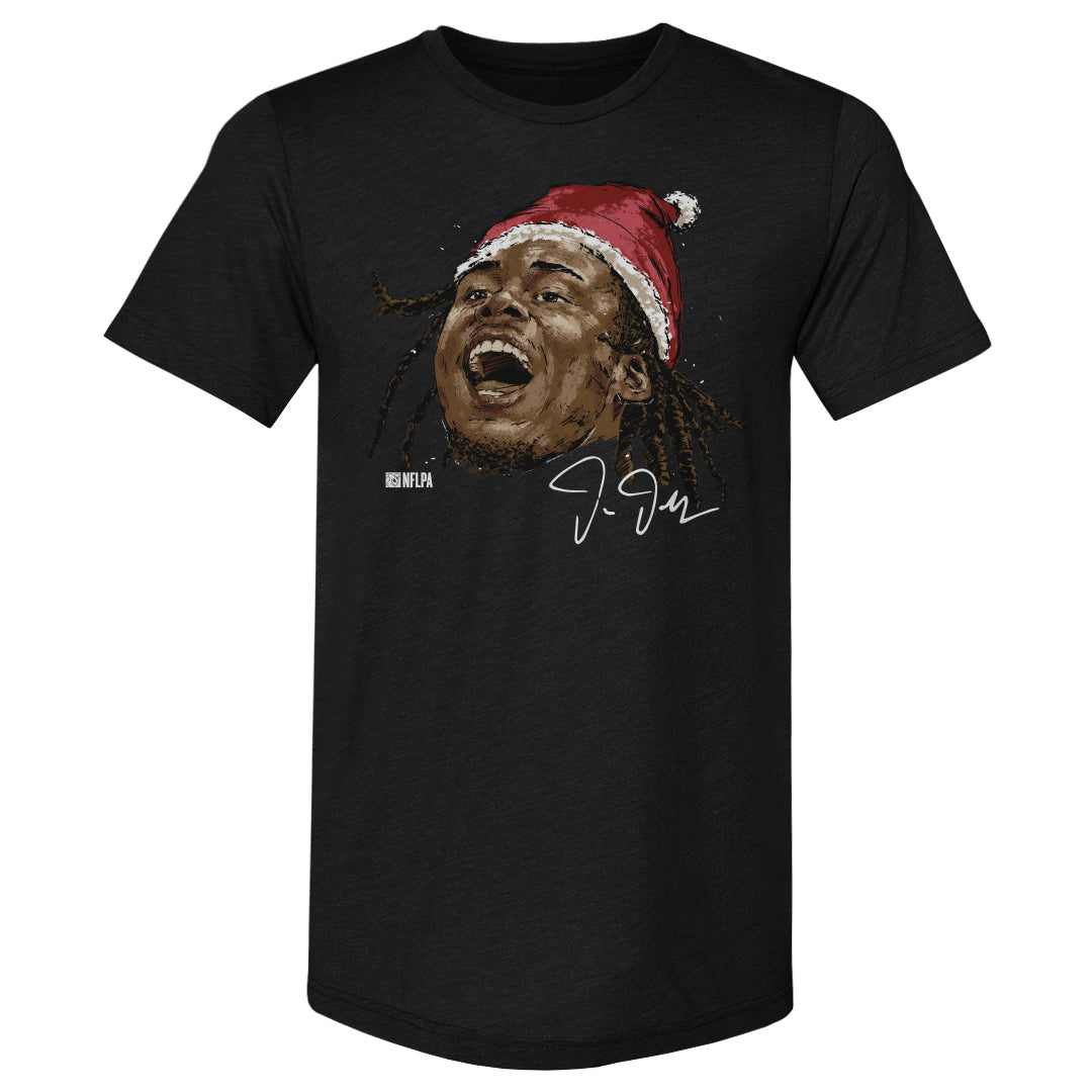 Justin Jefferson Minnesota Portrait Santa Hat WHT