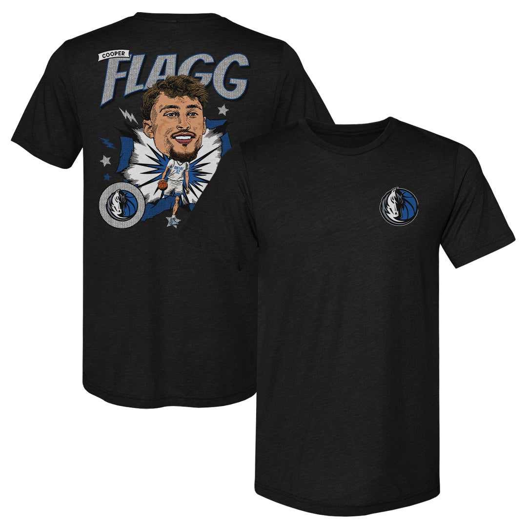 Cooper Flagg Dallas Mavericks Caricature F&B WHT