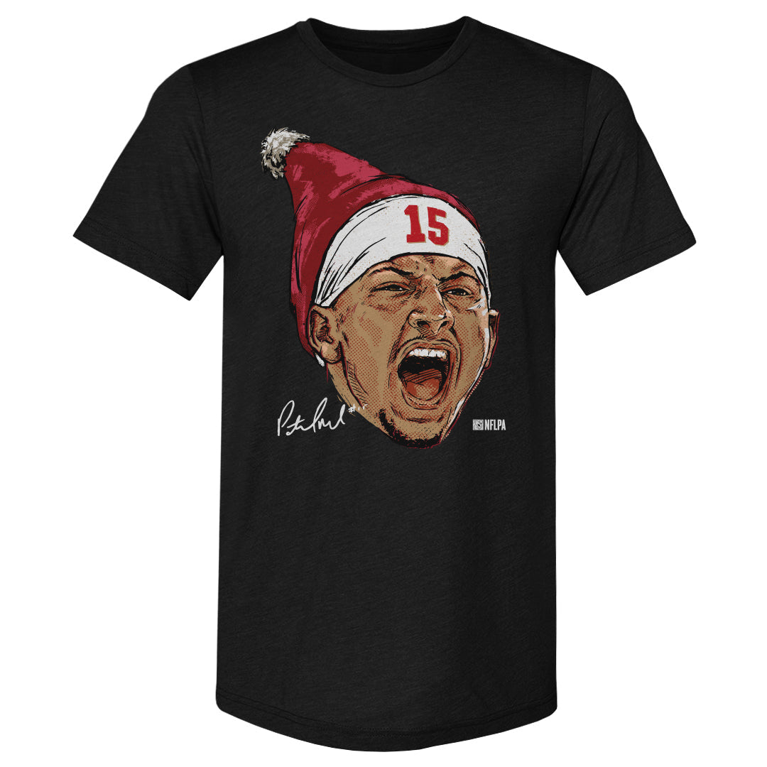 Patrick Mahomes Kansas City Portrait Santa Hat WHT