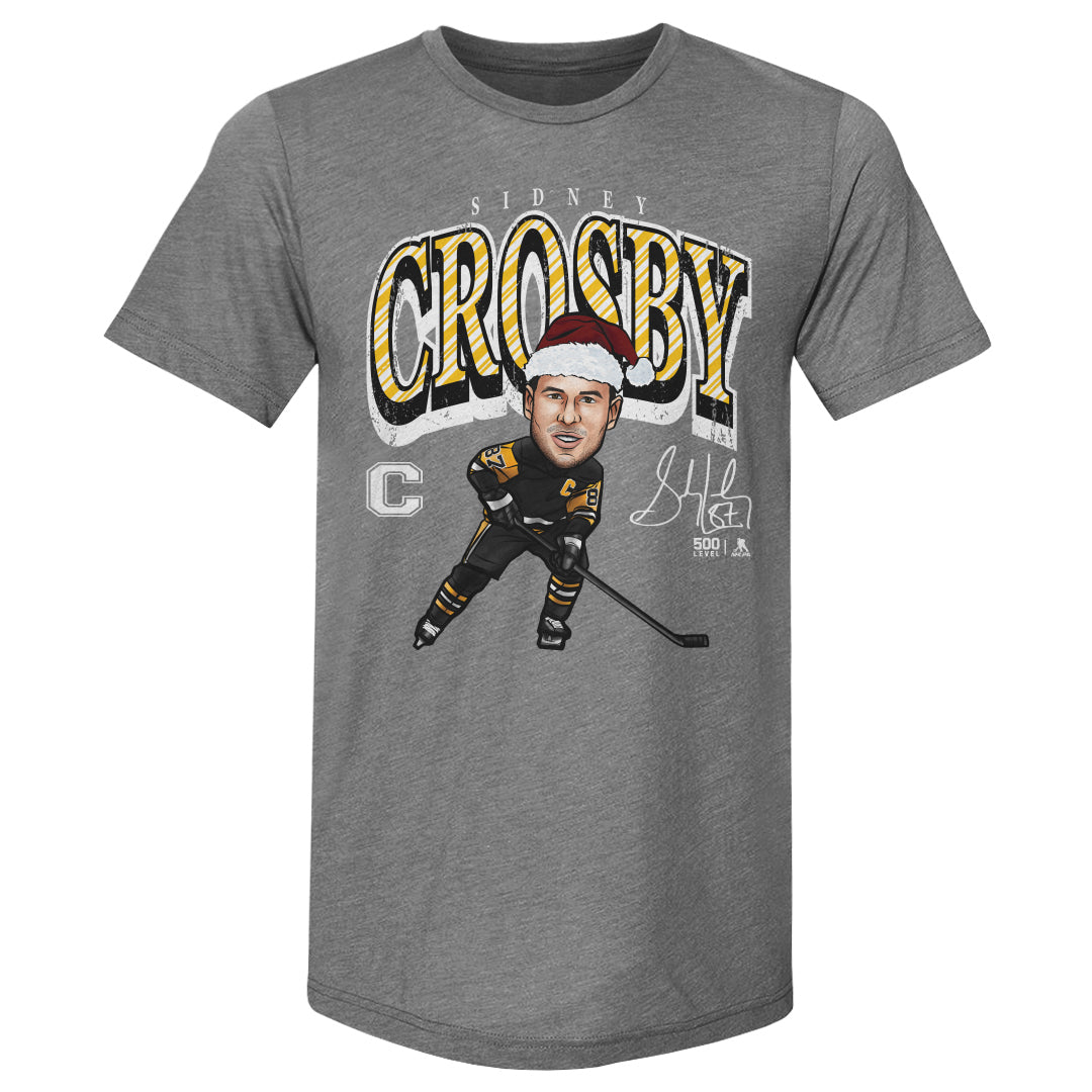 Sidney Crosby Pittsburgh Cartoon Santa Hat WHT