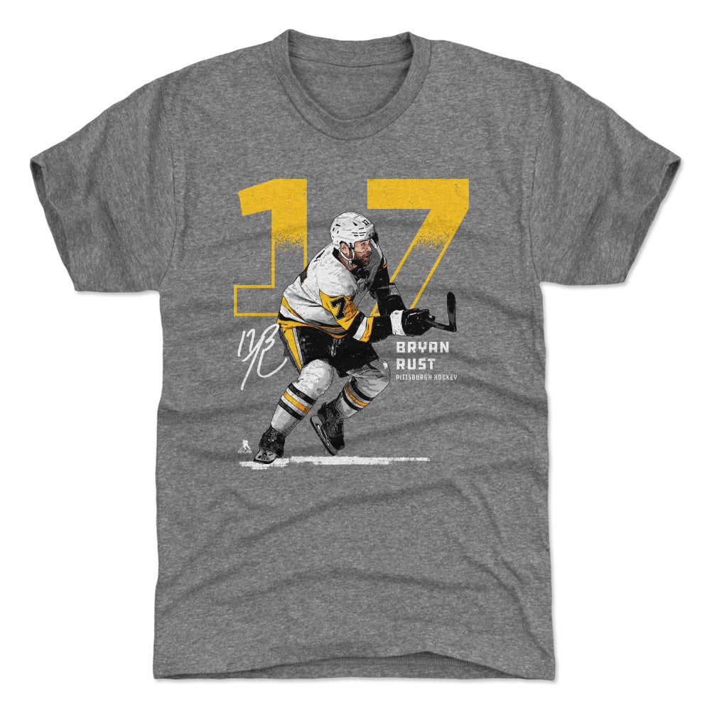 Bryan Rust Pittsburgh Outline WHT