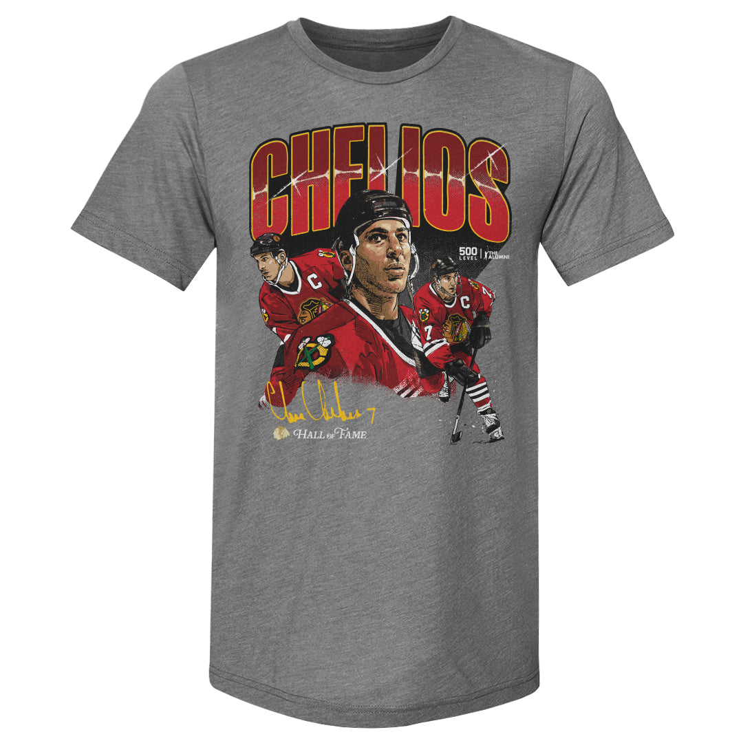 Chris Chelios Chicago Blackhawks Collage WHT