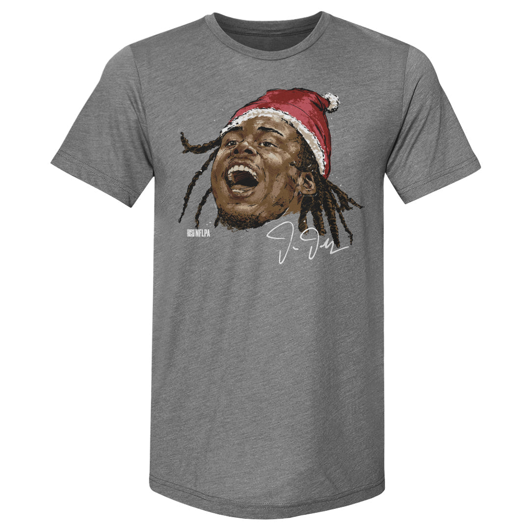 Justin Jefferson Minnesota Portrait Santa Hat WHT