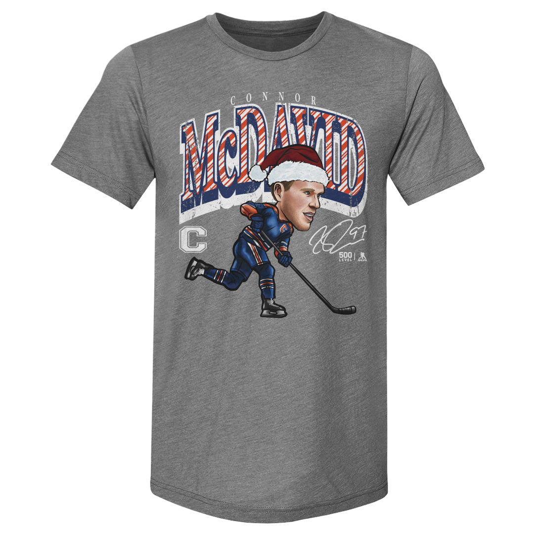 Connor McDavid Edmonton Cartoon Santa Hat WHT