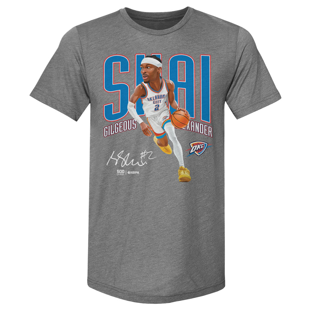 Shai Gilgeous-Alexander Oklahoma City Thunder Caricature WHT