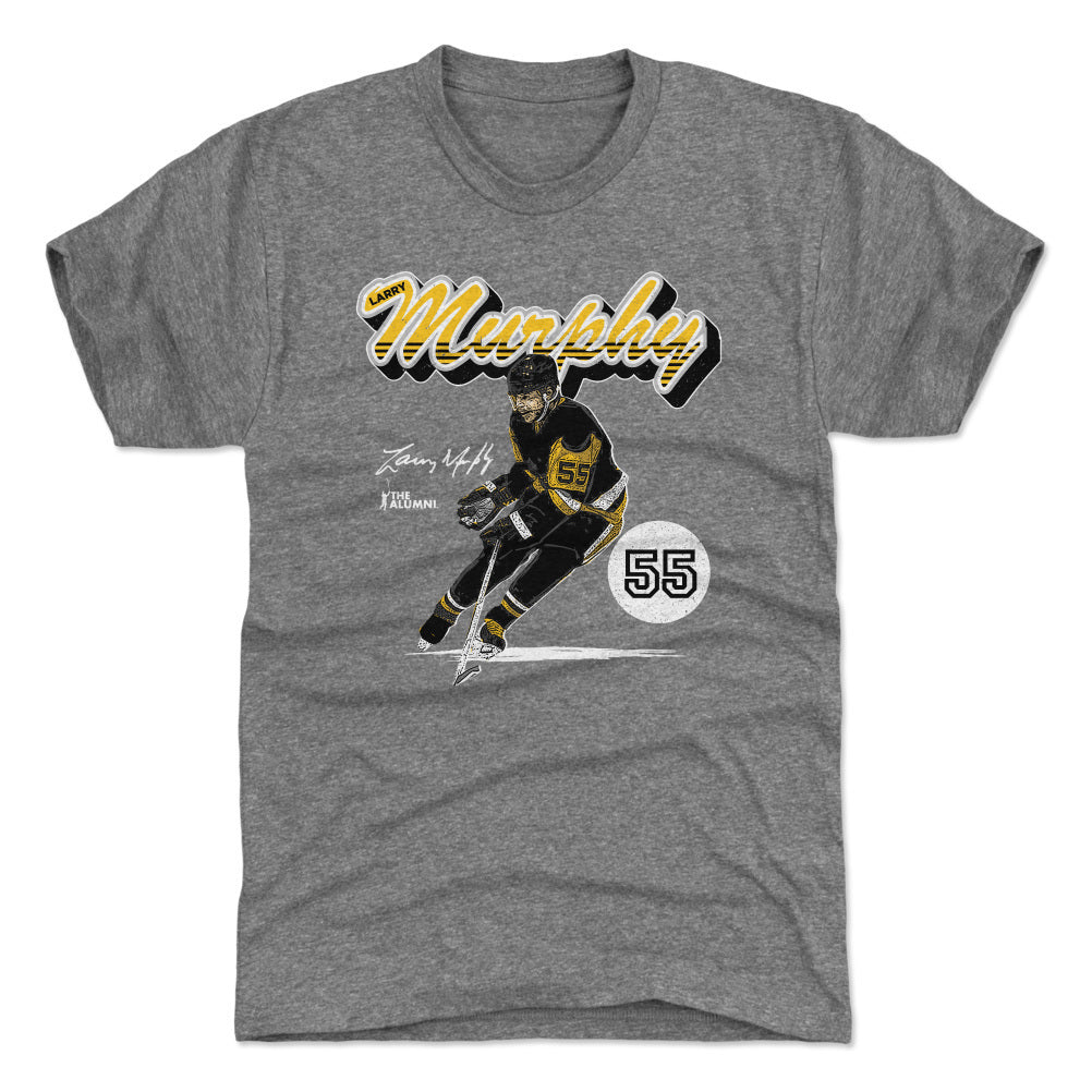 Larry Murphy Pittsburgh Retro Script WHT