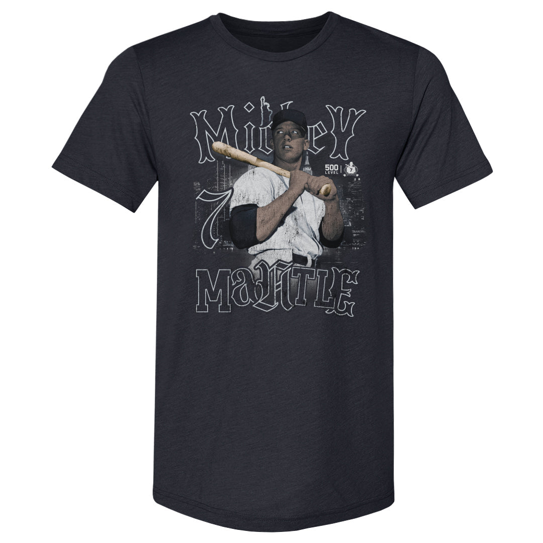 Mickey Mantle New York Y Skyline WHT