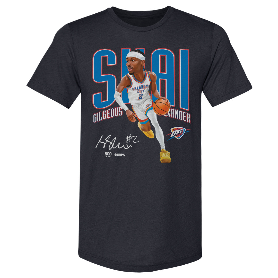 Shai Gilgeous-Alexander Oklahoma City Thunder Caricature WHT