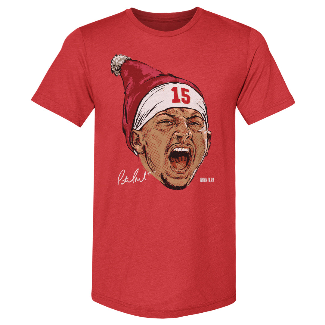 Patrick Mahomes Kansas City Portrait Santa Hat WHT