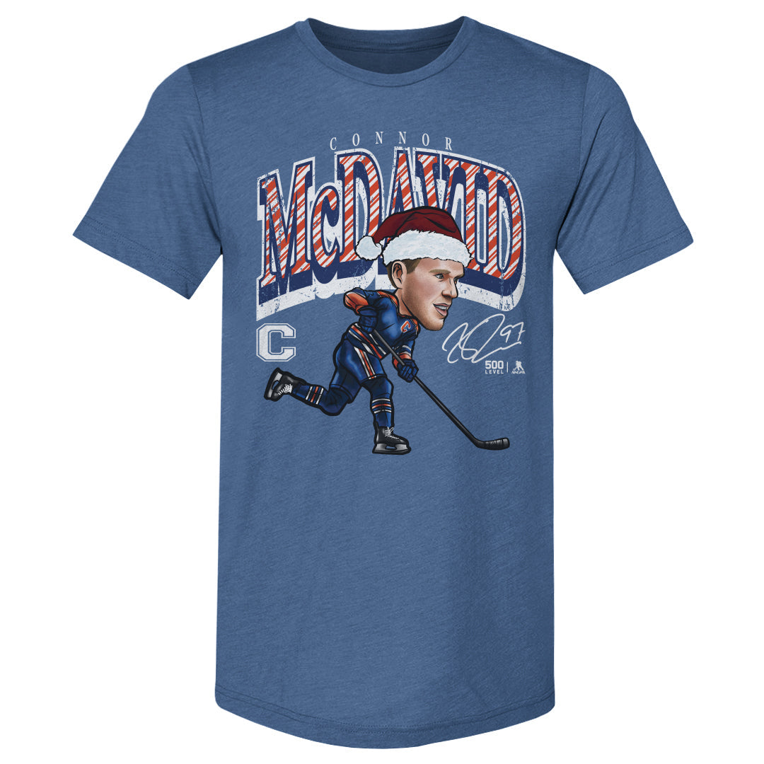 Connor McDavid Edmonton Cartoon Santa Hat WHT