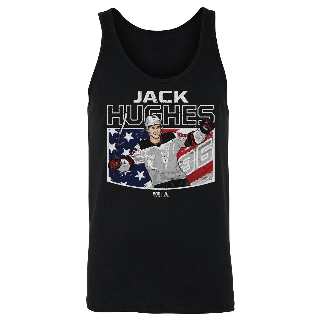 Jack Hughes New Jersey American Flag WHT