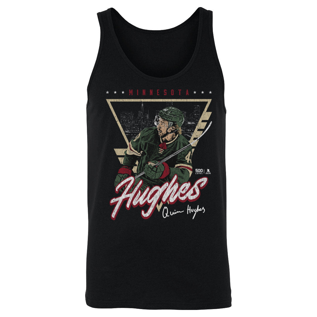 Quinn Hughes Minnesota Triangle Retro WHT