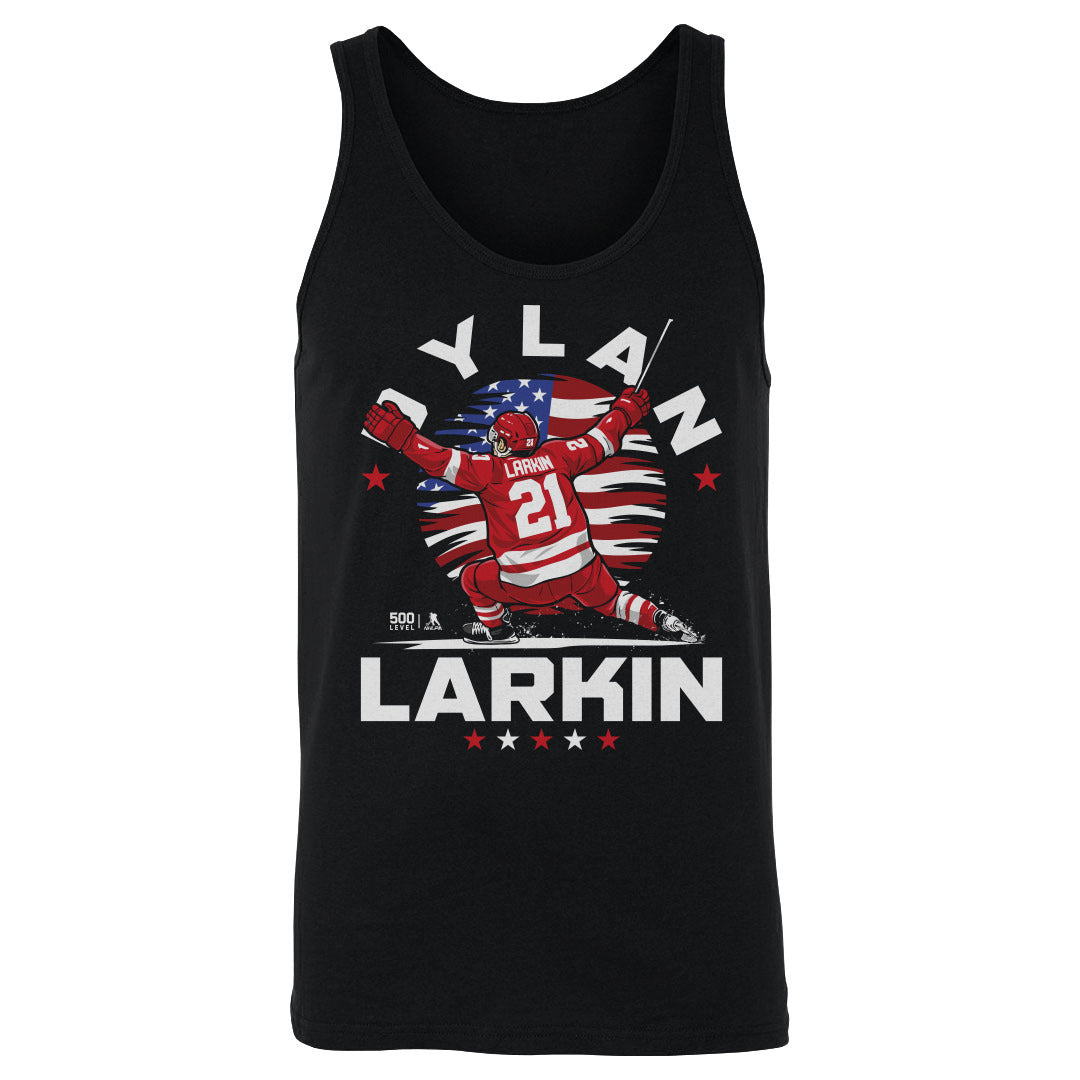 Dylan Larkin Detroit USA Flag Celebration WHT