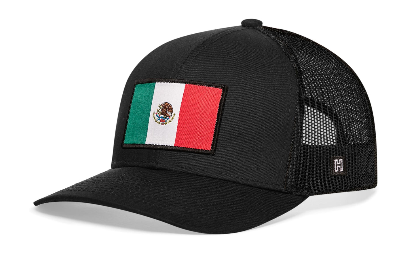 Mexican Flag Trucker Haka Hat Black Mexico Snapback