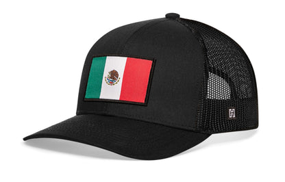 Mexican Flag Trucker Haka Hat Black Mexico Snapback
