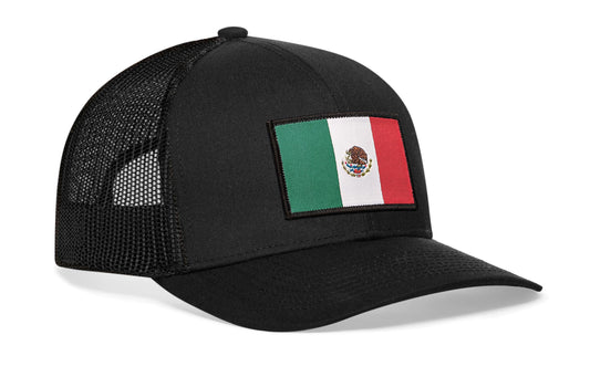 Mexican Flag Trucker Haka Hat Black Mexico Snapback