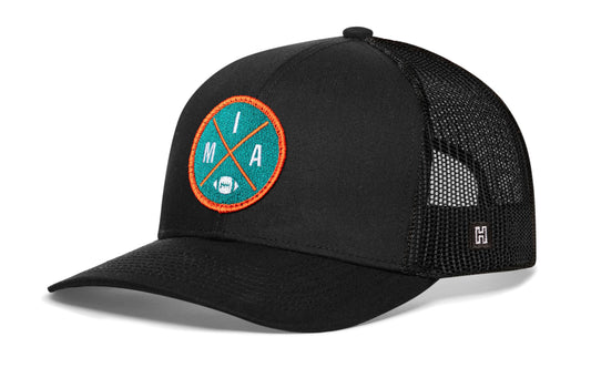 Miami Trucker Haka Hat Black MIA X Football Snapback