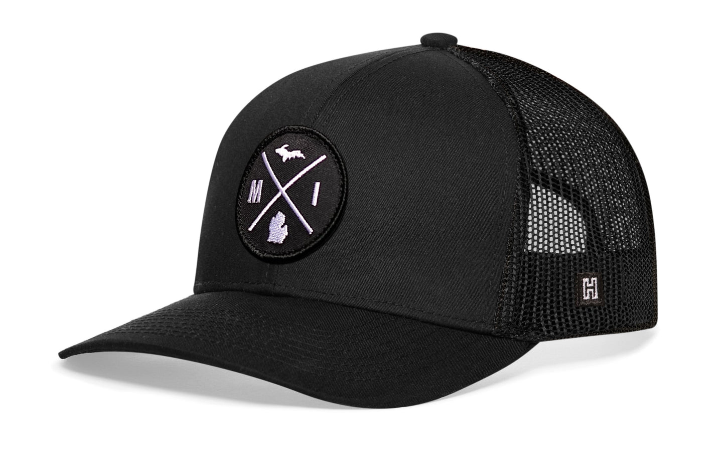 Michigan Trucker Haka Hat Black MI X Snapback
