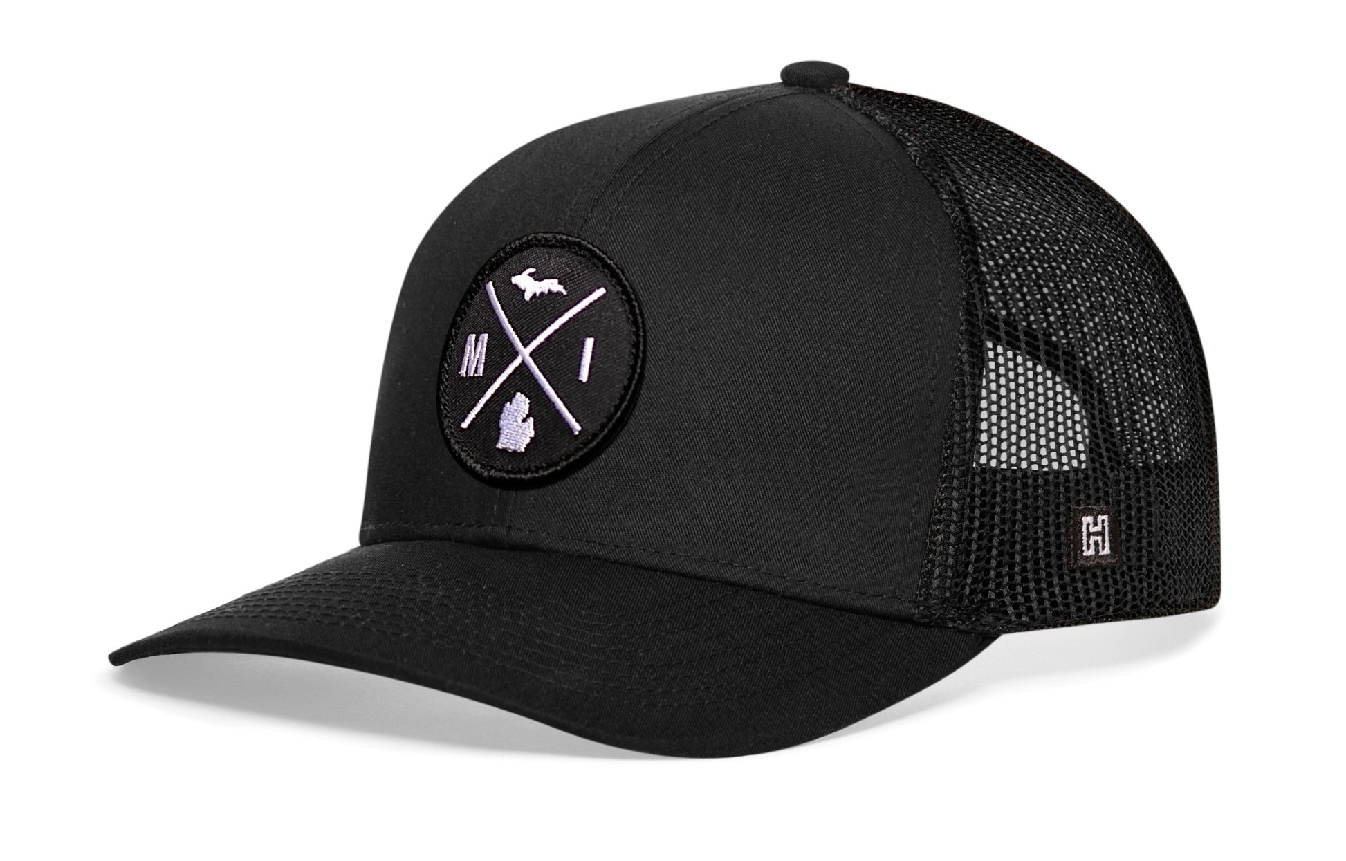 Michigan Trucker Haka Hat Black MI X Snapback