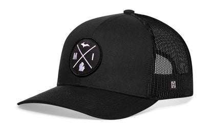 Michigan Trucker Haka Hat Black MI X Snapback