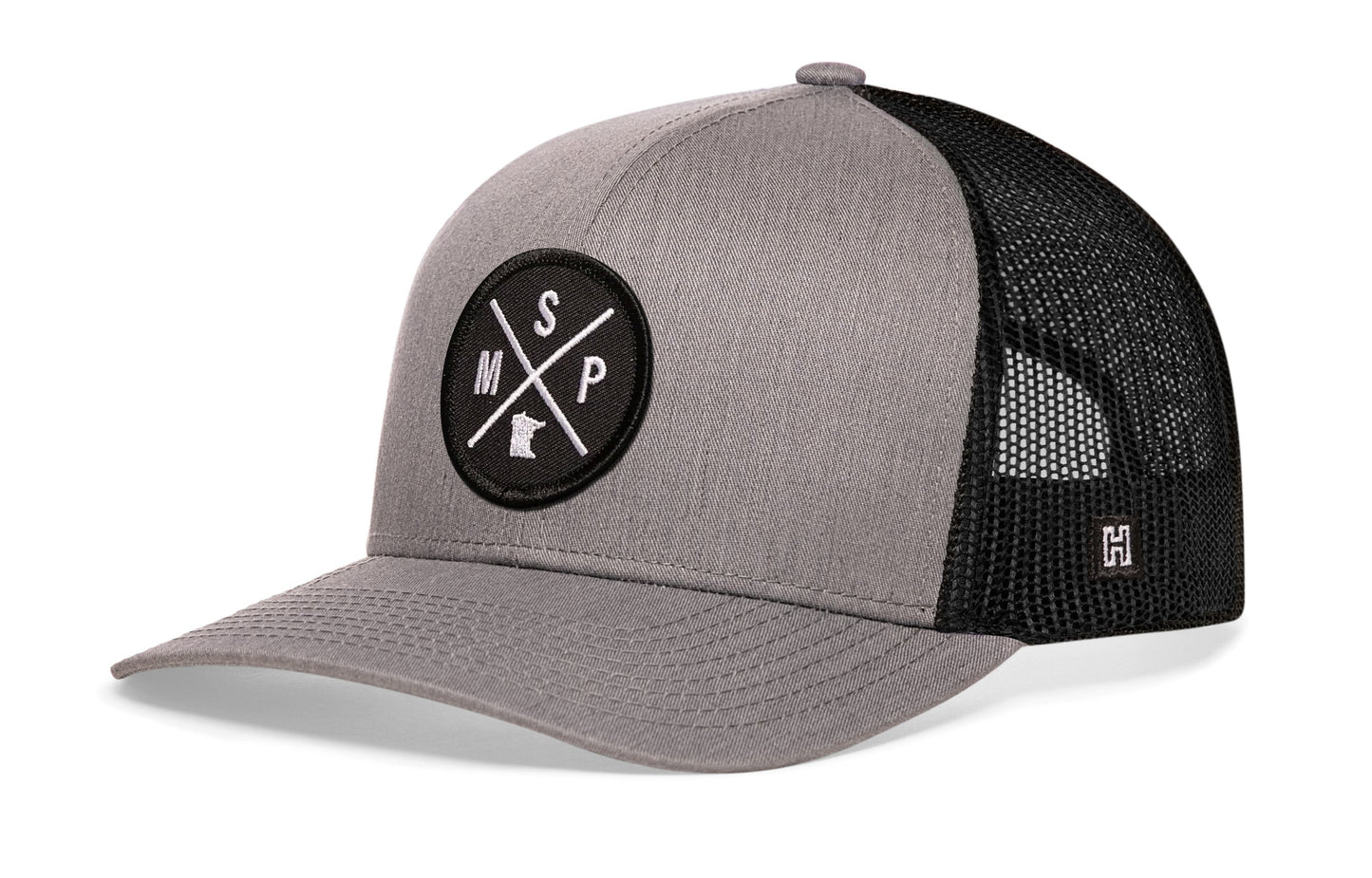Minneapolis- St. Paul Trucker Haka Hat Gray-Black MSP X Snapback