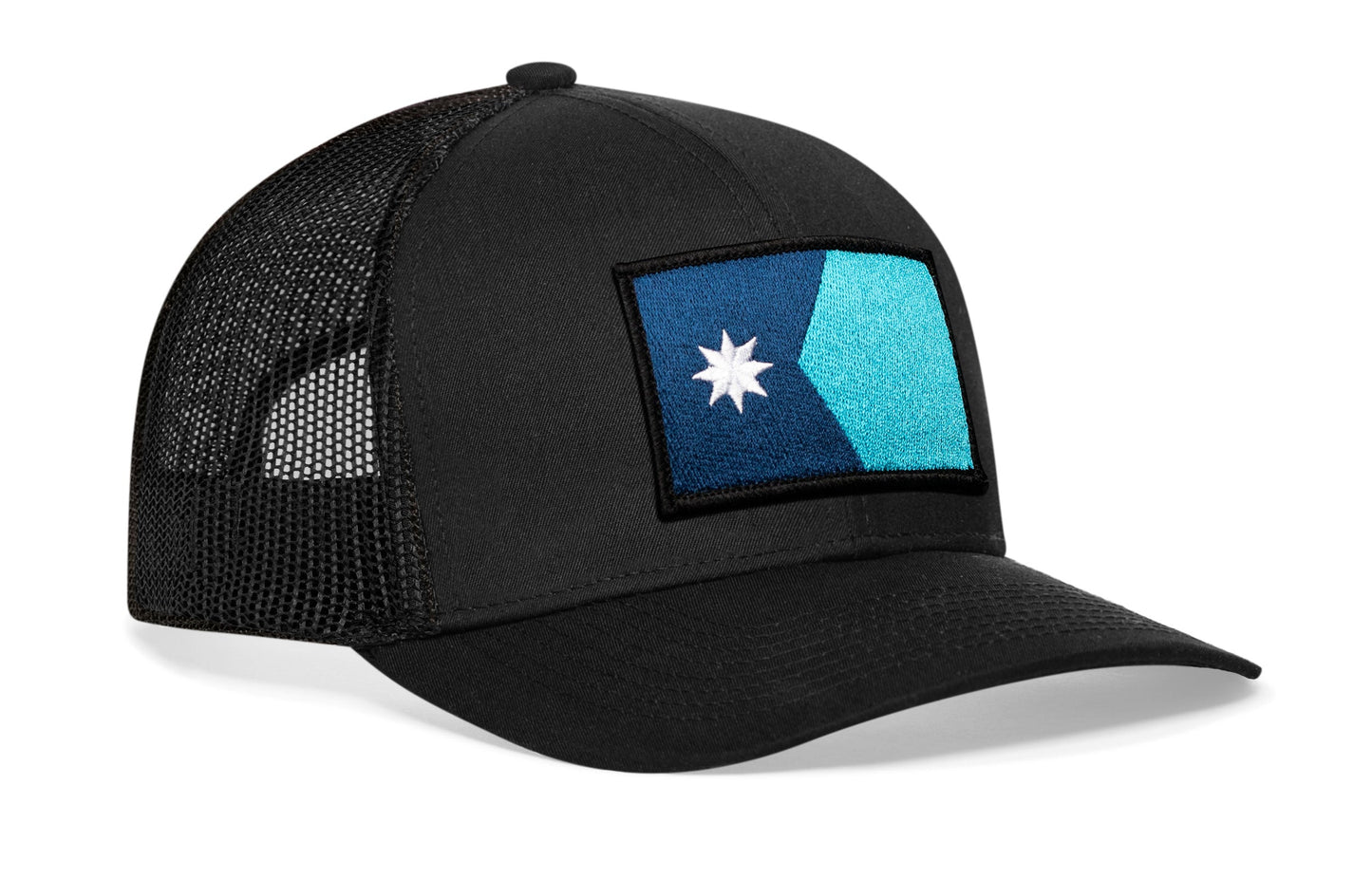 Minnesota Flag Trucker Haka Hat Black Minnesota Flag Snapback