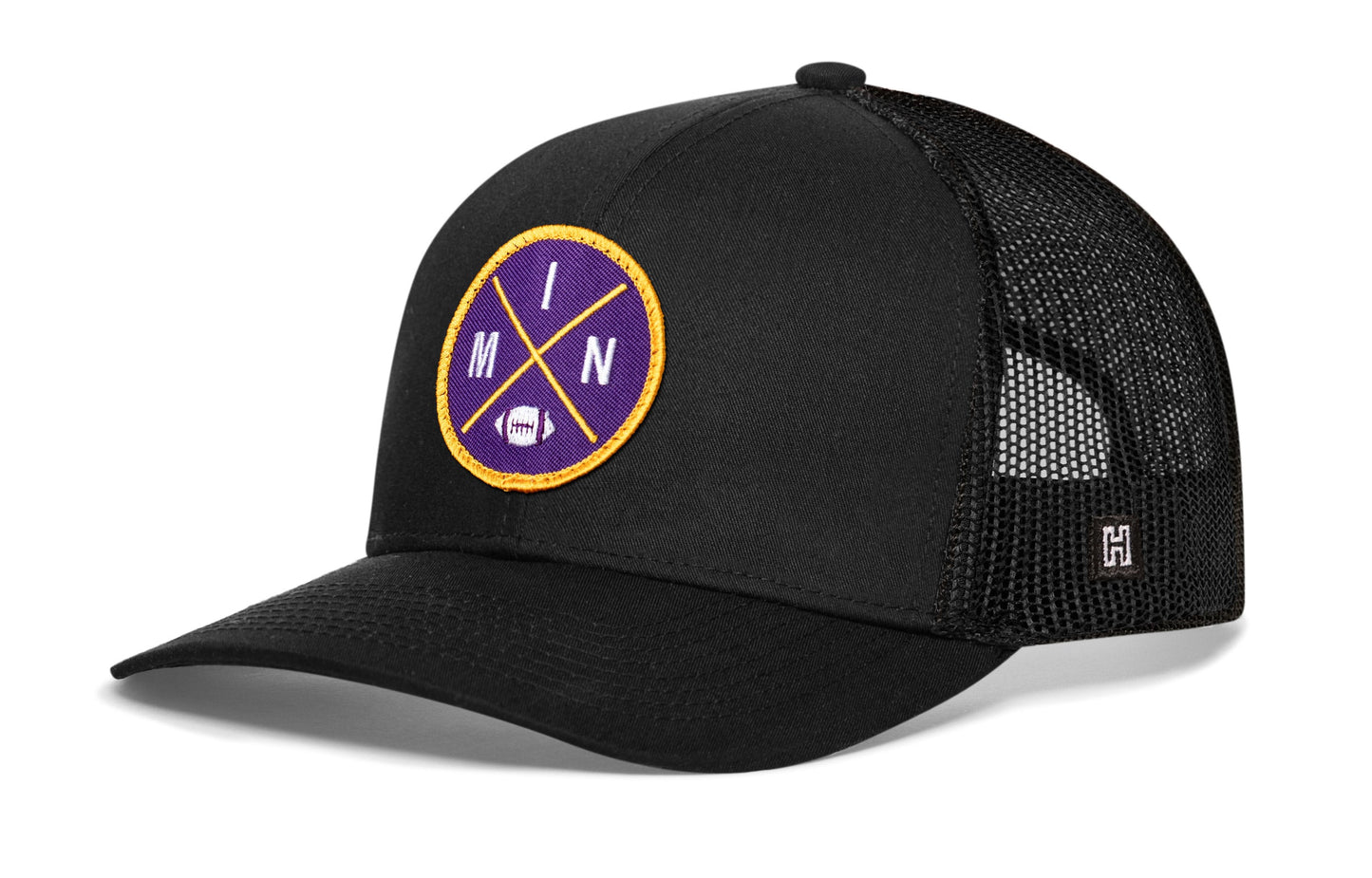 Minnesota Trucker Haka Hat Black MIN X Football Snapback
