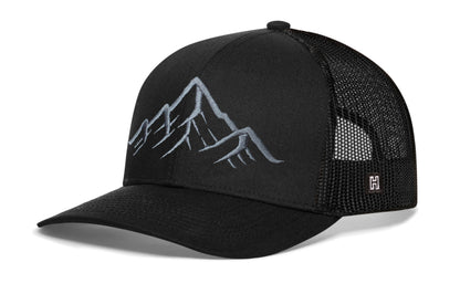 Mountain Range Trucker Haka Hat Black Outdoors Snapback