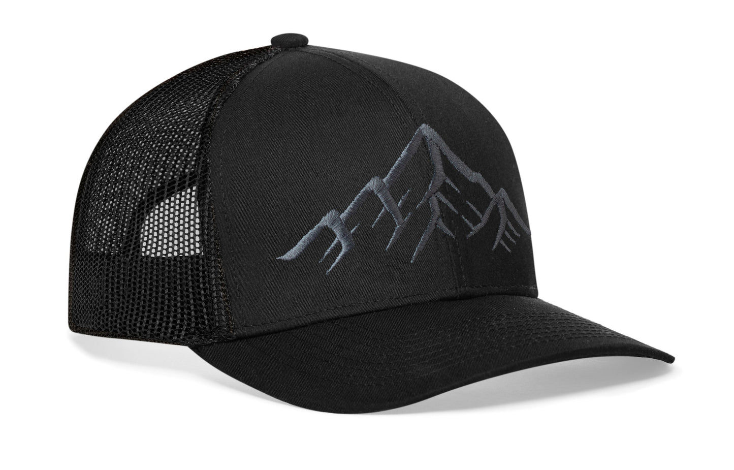 Mountain Range Trucker Haka Hat Black Outdoors Snapback