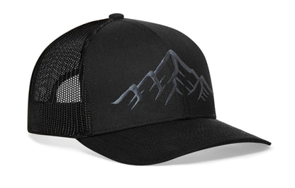 Mountain Range Trucker Haka Hat Black Outdoors Snapback