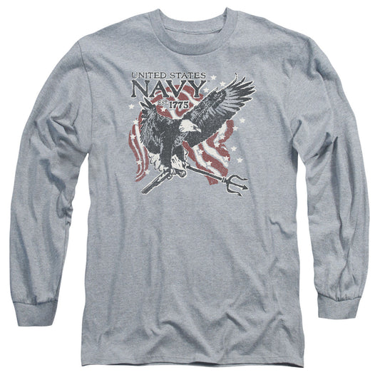 Navy Trident Mens Long Sleeve Shirt Athletic Heather