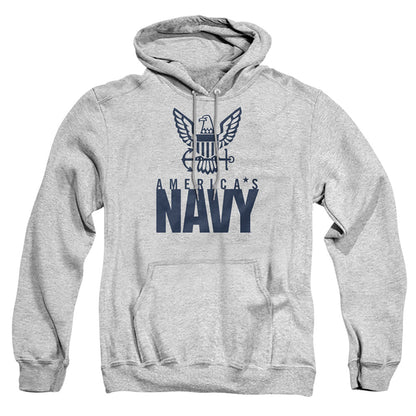 Navy Eagle Logo Mens Hoodie Athletic Heather