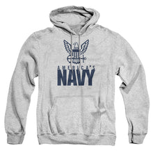 Load image into Gallery viewer, Navy Eagle Logo Mens Hoodie Athletic Heather
