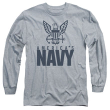 Load image into Gallery viewer, Navy Eagle Logo Mens Long Sleeve Shirt Athletic Heather
