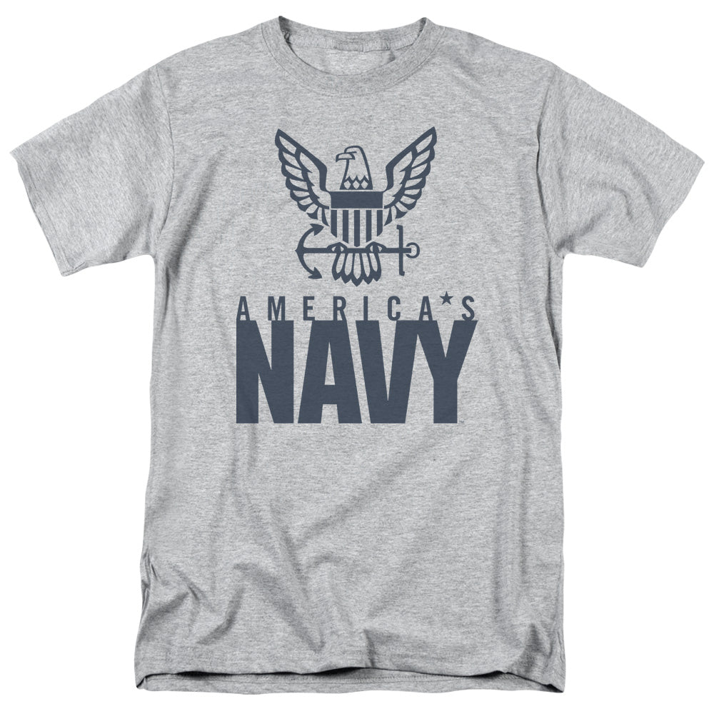 Navy Eagle Logo Mens T Shirt Athletic Heather